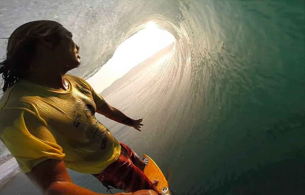 POV angle of Mikala Jones in the tube.||