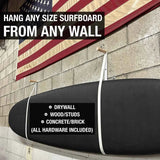 Surfboard Wall Mount - Peg & Leather Strap