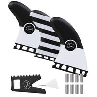 Ho Stevie! Fiberglass Honeycomb Surfboard Fins (Striped)