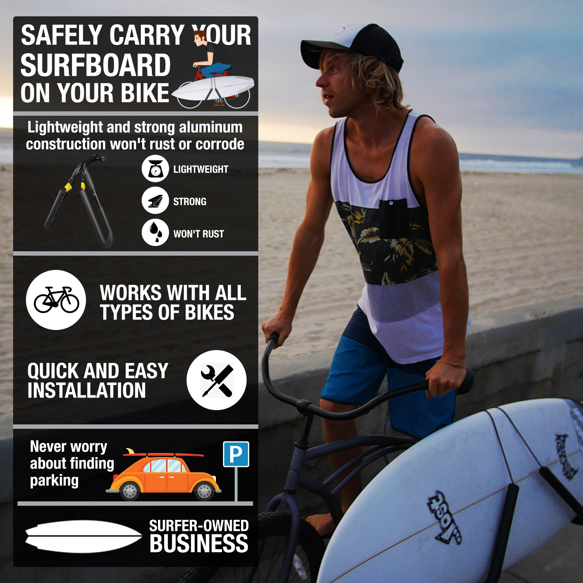 Surfboard Bike Rack