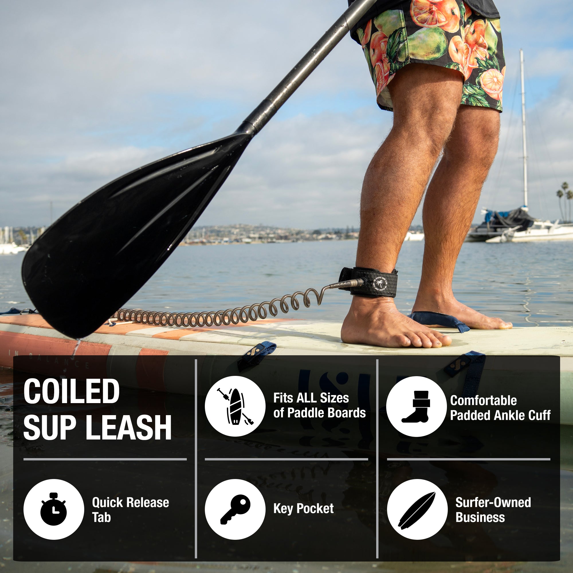 Coiled SUP Paddleboard Leash