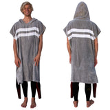 Gray with White Stripes Cotton Surf Changing Poncho