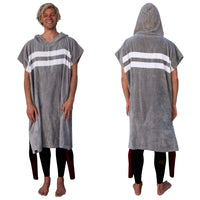 Gray with White Stripes Cotton Surf Changing Poncho